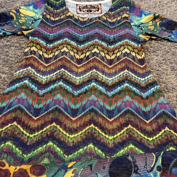 Amma Design Art To Wear LA Womens Artsy Long Sleeve Tunic Top Dress Size Large - Picture 3 of 4